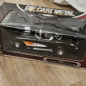 Diecast Metal Chevrolet Corvette Gasser Model - Black and Orange